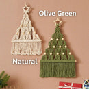 Axyaa Boho Christmas Macrame Wall Art Tree Decor - Holiday Xmas Hanging