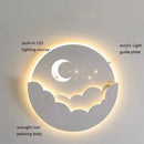 Axyaa LED Cloud Stars Moon Wall Lamp for Bedroom Kids Creative Decor