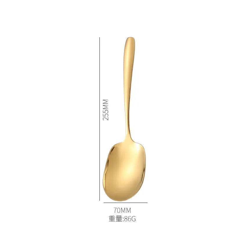 Axyaa Stainless Steel Serving Spoon Colander - Wide-mouthed, Catering Quality