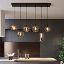Axyaa Nordic Designer Modern Stairs Smoky Glass Chandeliers Ceiling Light LED