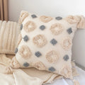 Axyaa Bohemian Tufted Embroidered Fringe Pillow Case for Light Luxury Living Room Sofa