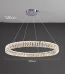 Axyaa Crystal Chandelier: Modern Stair Pendant Lamp for Living Room, Interior Lighting