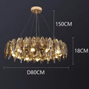Axyaa Crystal LED Hanging Chandelier for Elegant Home Decor Lighting