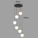 Axyaa Crystal Chandelier Stair Pendant Lamp Living Room Interior Lighting