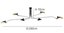 Nordic Industrial Spider Light LED Iron Ceiling Lamp for Home Decor by Axyaa