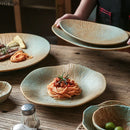 Axyaa Creative Ceramic Dinner Dessert Snack Sushi Steak Plates Vintage Specialty Tableware