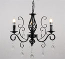 Axyaa Black Iron Crystal Chandelier for Living Room & Bedroom