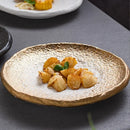 Axyaa White Gold Ceramic Stone Pattern Sushi Plate Molecular Cooking Tableware