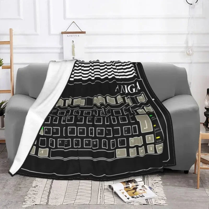 Axyaa Ultra-Soft Fleece Amiga Throw Blanket - C64 Logo - Bedroom, Car, Sofa, Quilt