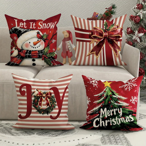 Axyaa Snowman Christmas Pillowcase for Festive Home Decor