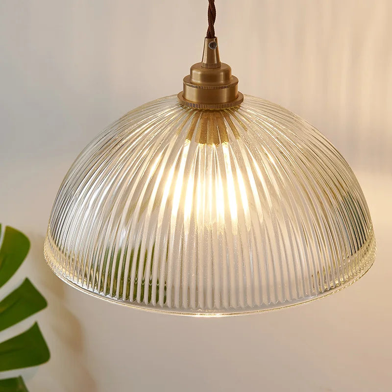 Axyaa Copper Glass LED Pendant Chandelier for Home Decor