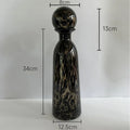 Axyaa Leopard Texture Glass Vase Modern Floral Arrangement Room Decor