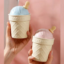 Axyaa Ice Cream Cone Ceramic Cup with Cover and Scoop