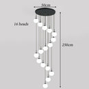 Axyaa Modern Stair Chandelier LED Ceiling Pendant Light for Indoor Living Room