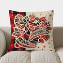 Axyaa Christmas Floral Bell Throw Pillow Cover for Sofa, Bedroom & Car