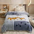 Axyaa Double Layer Winter Thicken Plush Weighted Blanket - Printed Flowers