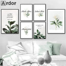 Axyaa Islamic Botanical Canvas Wall Art with Tulip and Eucalyptus - Green Leaf Quran Décor