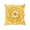 Axyaa Velvet Flower Cushion Cover in Yellow Blue White Pink, Handmade Luxury Pillowcase