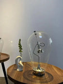 Axyaa Industrial Glass Desk Lamp - Touch Switch, Bedroom Table Light
