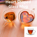 Axyaa Heart Glass Mug - Double Wall, Heat-Resistant Tea & Coffee Cup