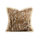 Axyaa Khaki Rice Coffee Wabi Sabi Fringe Sofa Pillow Cotton Linen Bed Cushion