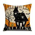 Axyaa Halloween Linen Pillowcase in Black Orange for Horror Atmosphere
