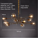 Axyaa Glass Bubble Chandelier: Vintage Industrial Lighting Design for Living, Bedroom, Kitchen Island