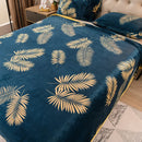 Axyaa Leaf Print Flannel Blanket: Soft Plush Bedspread for Sofa & Bed