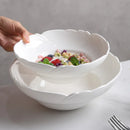 Axyaa Ceramic Dessert Bowl Sugar Water Premium Set Petal Underglaze Color Straw Hat