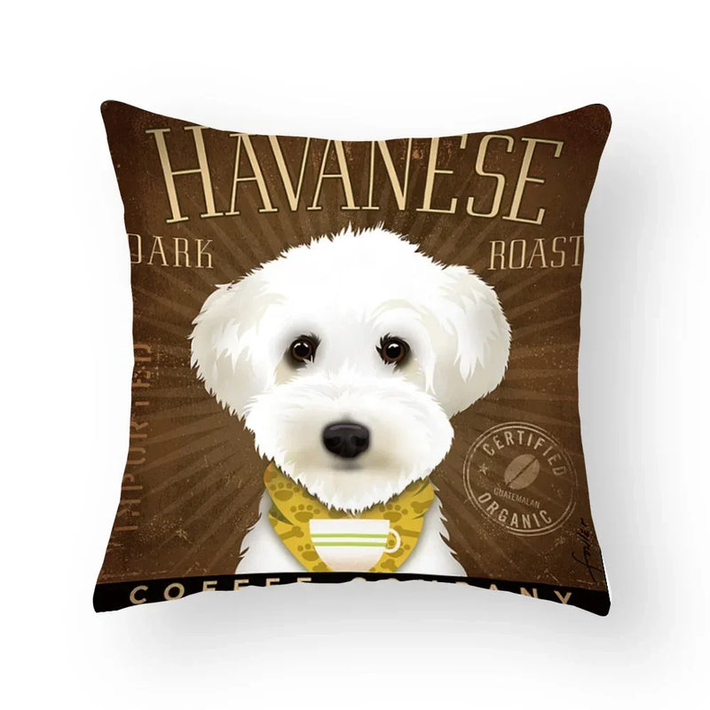 Funny Cartoon Cat & Dog Pillow Covers by Axyaa: Luxury Sofa Bed Decor Pillowcase