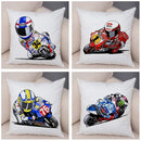 Axyaa Cartoon Sport Motorcycle Cushion Cover - Super Soft Plush Pillow Case