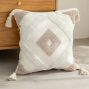 Axyaa Velvet Embroidered Tassel Pillowcase - Bohemian Style Headboard Cushion Cover