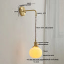 Axyaa Ceramic Copper LED Wall Lights Modern Bedside Lamp for Home Decor