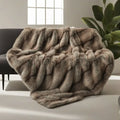 Axyaa Fox Fur Bed Blanket: Luxury Plaid Sofa Cover for High-end Home Decoration