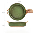 Axyaa Coarse Pottery Double Ear Plate: Aesthetic & Practical Crayfish Plate, Household Deep Plate