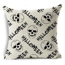 Axyaa Halloween Pattern Cushion Cover: Printed Linen Throw Pillow Case 45cm*45cm