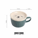 Axyaa Cute Animals Cartoon Ceramic Embossed Coffee Mug for Kids Birthday Gift