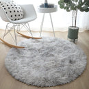 Axyaa Plush Round Rug: Soft Fluffy Living Room Carpet, Kids Bedroom Mat, Balcony Cushion
