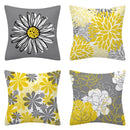 Axyaa Modern Daisy Grey Pillow Covers for Couch and Bed