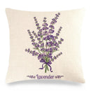 Axyaa Lavender Flowers Pillow Cover 45x45, Farmhouse Home Decor, Purple Decorative Throw Pillow