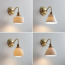 Axyaa Nordic Copper Ceramic LED Wall Sconce Light for Living Room and Bathroom