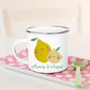 Axyaa Personalized Lemon Pear Enamel Cups with Custom Name for Family Decor & Gifts