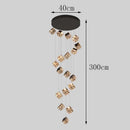 Axyaa Crystal Stair Chandelier LED Ceiling Lamp for Living Room