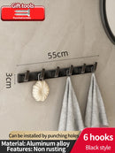 Axyaa Space Aluminum Kitchen and Bathroom Storage Hook Rack
