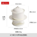 Axyaa Ceramic White Soup Pot with Cover for One Person