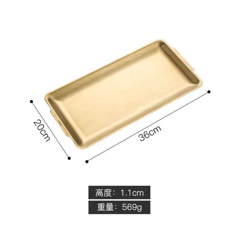 Axyaa Stainless Steel Rectangular Food Storage Tray for Sushi BBQ Baking Pan