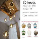 Axyaa Spiral Stairwell Glass LED Chandelier - Modern Nordic Design, Creative Duplex Villa Pendant Light
