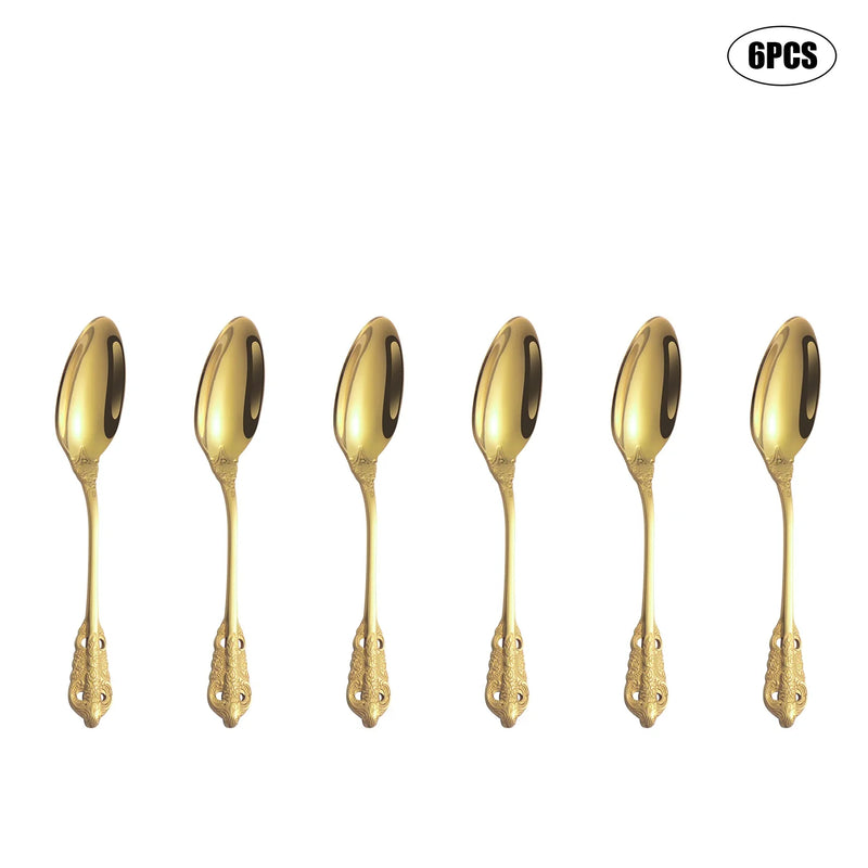 Axyaa Palace Series Stainless Steel Gold Tableware Set for Home, Hotel, Restaurant