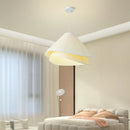 Axyaa White Fabric Chandelier: Nordic Minimalist LED Pendant Lights for Bedroom and Dining Room