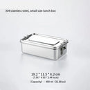 Axyaa Stainless Steel Square Bento Box with Lock Clip - Large Capacity